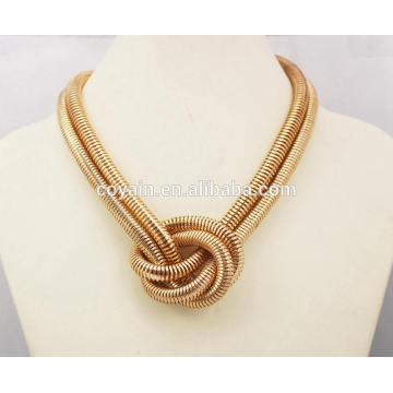 Fashion Alloy Rose Gold Statement Snack Chain Necklace